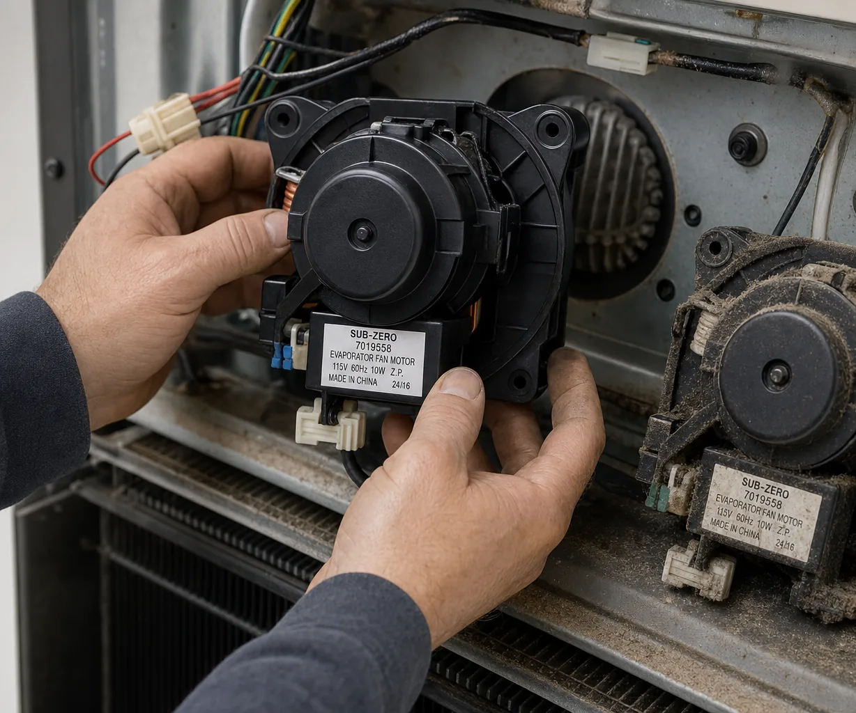 Close-up of an OEM appliance part replacement